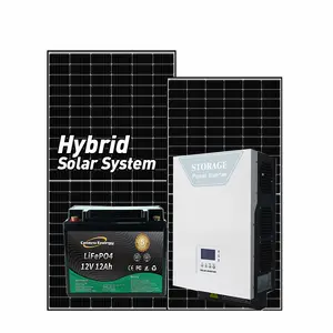 Kit de sistema de panel solar híbrido Centro 3KW 5KW Sistema completo para el hogar