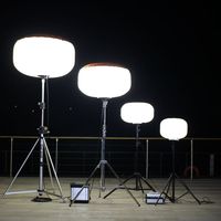 Tour d'éclairage portable pour camping extérieur 100W LED, rechargeable CA, sur trépied, type ballon, OEM & ODM, éclairage sûr personnalisé
