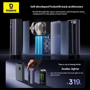 Bas Eus 145W Power Bank 10000mAh Incorporado 100W Retráctil Tipo C Cable Carga rápida Cargador de <span class=keywords><strong>batería</strong></span> externo portátil PowerBank - Product Image 3