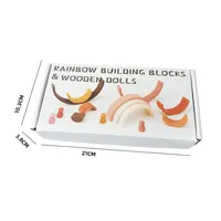 Blocos de madeira do arco-íris, brinquedo educativo de blocos de construção de arco-íris para crianças, montessori com 10 peças
