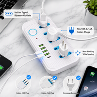 Italienischer Standard Chile Uruguay 5-Loch-Wandsteckdosenpanel mit 4 USB-Anschlüssen für Büro- und Haushaltsgebrauch