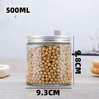 Tarro de Almacenamiento de Vidrio para Alimentos con Tapa de Aluminio Plateado de 8oz 9oz 13oz 16oz 23oz, Recipientes Herméticos para Cocina, Despensa, Especias, Té, Frutos Secos
