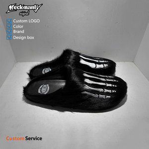 Customized cork fur slippers, stylish outdoor flat slippers for both men and women, printed embroidery - Product Image 1