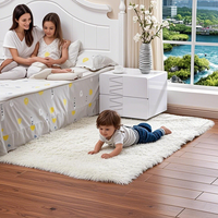 Tapis de chambre à coucher en fourrure acrylique à poils longs et épais, blanc, de haute qualité, tendance, doux et moelleux, en promotion