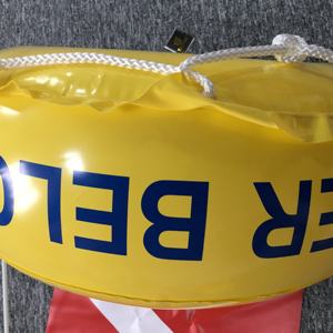 Flotador de señal inflable "Buzo por debajo" de buceo libre de PVC resistente de la marca DPR con bandera - Product Image 6