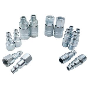 1/4 Npt Pneumatic Quick Couplings 14 Piece Set Galvanized Iron Air Connector For Tools - Product Image 1