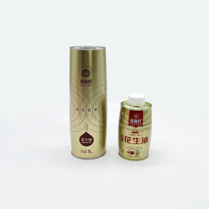 Lata Redonda de Hojalata de Grado Alimenticio de 1 Litro, Tamaño Personalizado, Vacía, para Nueces, Cacahuetes, Aceite de Oliva, Galletas, Dulces, Chocolates, Alimentos para Mascotas - Product Image 1