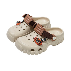Zuecos para niños EVA antideslizantes, transpirables, ligeros, para playa, exteriores, zapatos para el agua, talla 20-45, color caqui, negro, blanco roto - Product Image 4
