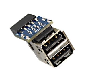 Scheda madre A 9 Pin A doppio connettore <span class=keywords><strong>2</strong></span>.0 USB scheda madre nera A <span class=keywords><strong>2</strong></span> porte USB <span class=keywords><strong>2</strong></span>.0 un adattatore di intestazione interna femmina - Product Image 4