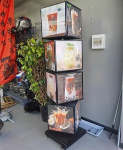 Cubic Rotating Bảng Menu với LED nguồn ánh sáng không thấm nước bên ngoài quảng cáo hộp đèn cho các cửa hàng - Product Image 2