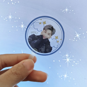 Éventail Transparent Personnalisé, Mini Éventails Imprimés sur Mesure et Éventail Mignon avec Support de Main - Product Image 1