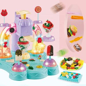 การสร้างแบบจำลองการศึกษาที่มีสีสัน DIY <span class=keywords><strong>แป้ง</strong></span>เล่นของเล่นเครื่องทำไอศครีมของเล่นที่มีเพลงและแสง - Product Image 2