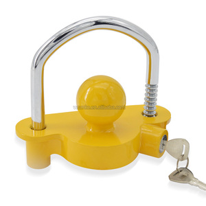 Nouveau coupleur <span class=keywords><strong>d</strong></span>'<span class=keywords><strong>attelage</strong></span> de <span class=keywords><strong>remorque</strong></span> jaune <span class=keywords><strong>universel</strong></span> robuste serrure de sécurité <span class=keywords><strong>antivol</strong></span> avec panier de serrure à clé à Code mécanique Type U - Product Image 3