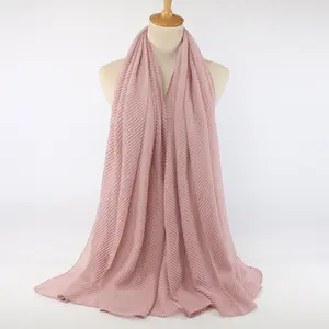 Écharpe en coton pour femmes, foulard musulman, en sergé, jersey, hijab, logo personnalisé chinois, écharpe en tissu côtelé, moderne dubaï, GLS048, collection