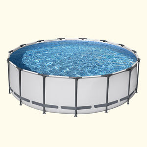 <span class=keywords><strong>Kit</strong></span> de Piscina redonda de PVC de gran capacidad sobre el suelo con cubierta de escaleras y marco para niños para uso familiar en el jardín trasero - Product Image 4