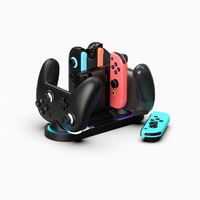 Station de charge RGB multifonctionnelle 10-en-1 pour manettes de jeu Switch 2 et pièces de rechange pour manette Pro