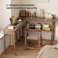 Bureau d'ordinateur mobile moderne et minimaliste, table en bois massif pour la maison, table étroite murale, petit poste de travail adapté aux espaces restreints SZ022
