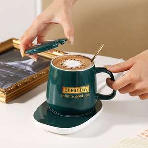 Business Mug Set Heizkissen Temperatur regel becher Smart Coffee Ceramic Mug Warmer mit benutzer definiertem Logo Hochzeits geschenk für Gäste - Product Image 3