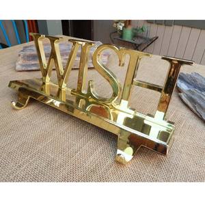 Latest Design Solid Brass WISH Words Name <b>Stocking</b> <b>Holder</b> <b>Christmas</b> Decor - Product Image 3