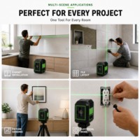 Niveau laser HILDA DIY 2 lignes, auto-nivelant, faisceau laser vert super puissant horizontal et vertical pour accrocher les tableaux