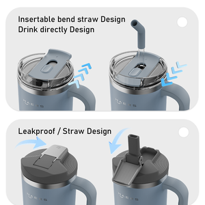 Tốt Nhất Người Bán 40Oz Đôi Tường Chân Không Cách Nhiệt Stan Thép Không Gỉ Cốc Cốc Với Xử Lý Nắp Rơm Cho Món Quà Giáng Sinh - Product Image 2