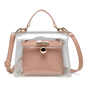 Women Handbags Waterproof Clear Transparent Pvc Plastic Ladies Tote Bag