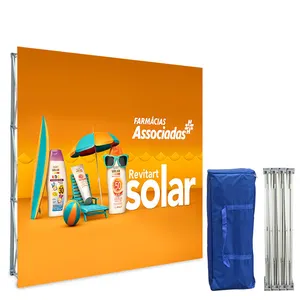 FEAMONT Custom Portable Aluminum Pop Up Display Stand Advertising Backdrop For Outdoor Promotion For Travel Agencies
