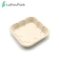 Supermarché Plateau Viande Légumes Fruits Bagasse Canne À Sucre Jetable Scellable De Qualité Alimentaire Boîte D'emballage Frais Congelés Plateau De Fruits De Mer