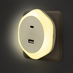 12W porta <span class=keywords><strong>di</strong></span> ricarica USB TYPC presa <span class=keywords><strong>di</strong></span> oscuramento <span class=keywords><strong>notte</strong></span> luce calda bianco europeo calibro moderno quadrato ABS interruttore <span class=keywords><strong>di</strong></span> regolazione per camera da letto - Product Image 1