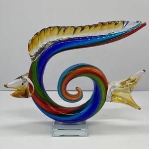 간단한 스타일 손으로 만든 컬러 유리 물고기 장식품 - Product Image 6