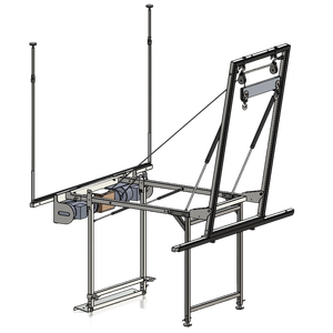 Электрический металлический подъемник-флиппер 220В с регулируемым углом наклона, дистанционным управлением, тросовым приводом, двигателем 0.45кВт, грузоподъемностью 150кг для строительства и складов - Product Image 1
