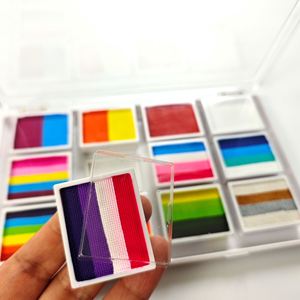 พาเลทแต่งหน้าฮาโลวีน 12 สี ระดับมืออาชีพ จัดส่งรวดเร็ว สีรุ้งแบบละลายน้ำได้ สำหรับเพ้นท์หน้าเด็ก - Product Image 3