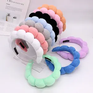 Großhandel Puffy Sponge Hair Kopfband Marke Frauen Terry Girls Haarschmuck Stirnband für Mädchen Erwachsene