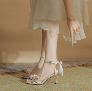 Sandales à talons hauts pour femmes UP-2989J, respirantes, à fleurs, pour l'été, taille 43 44 - Product Image 3