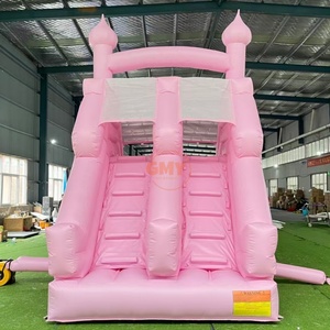 Castillo Inflable Pastel <span class=keywords><strong>con</strong></span> Tobogán, Castillo Inflable Princesa <span class=keywords><strong>Rosa</strong></span> para Niñas, Tobogán Doble <span class=keywords><strong>con</strong></span> Deslizamiento en Seco/Húmedo, Hpfburg - Product Image 4