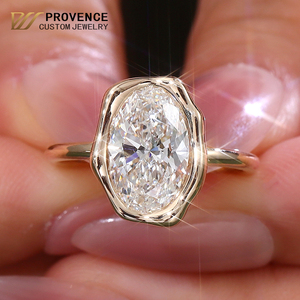Fashion <b>custom</b> jewelry real 10k 14k 18k gold <b>ring</b> Oval Cut DEF IGI lab grown diamond <b>ring</b> engagement <b>ring</b> for women gift - Product Image 1
