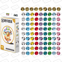 Lot de pièces de monnaie en métal à l'effigie d'animaux de dessin animé, prêtes à être expédiées, accessoires de collection d'anime pour les joueurs de cartes à collectionner