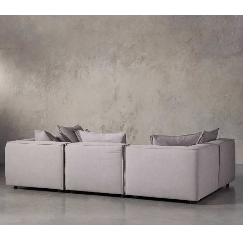 Nordic Style Home Furniture Design Lounge Modular Luxury Fabric Ottoman 6 Seat Living Room Sofas