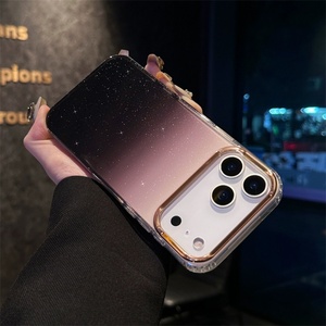 กรอบกล้องชุบทองเพื่อป้องกัน PC เคสโทรศัพท์ TPU แบบใสแวววาวสำหรับ iPhone 17 17 Air 17pro Max - Product Image 3