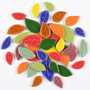 200g Oval keramik mosaik ubin potongan DIY mosaik membuat batu untuk kerajinan hobi seni dekorasi dinding rumah Arte daun kelopak bentuk - Product Image 1