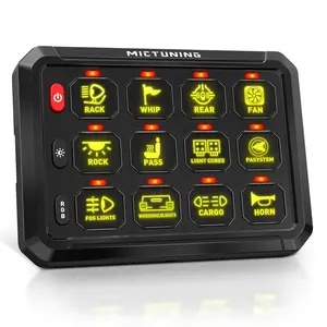 Panel de interruptores de coche de Color RGB de gran calidad P1s caja de Control de circuito de 5 pulgadas panel de interruptor de balancín LED marino 12V