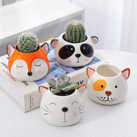 Ensemble de petits animaux mignons pour jardin d'intérieur, design personnalisé, bonsaï, pot à succulentes, mini pot en céramique, pots à fleurs