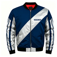 Blouson Bomber Homme Personnalisé Imperméable Coupe-Vent Col V Fermeture Éclair Noir Hiver Streetwear Broderie Lettre Avant Vêtement d'extérieur