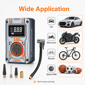 Portable 150 PSI Cordless Tire Inflator 20L/Min Digital Air Compressor Pump with LED SOS <b>Light</b> for Car Motorcycle <b>Bicycle</b> - Product Image 3