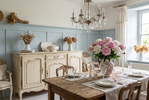 Credenza <span class=keywords><strong>Antica</strong></span> in Stile Provinciale Francese, Colore Crema, con Gambe Curve e Dettagli Floreali Intagliati, in Legno, Vendita all'Ingrosso - Product Image 4
