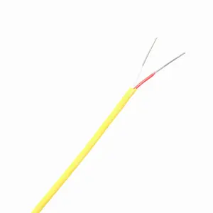 Cable de termopar PTFE, Color amarillo, 2x0,3mm, tipo J