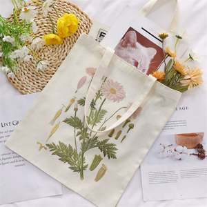 Bolsa de Tela con Estampado Floral Personalizado, Bolsas de Compras Reutilizables con Diseño Botánico, Bolsa de Compras con Estampado de Flores para Mujeres y Niñas - Product Image 5