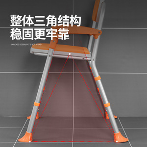 Chaise de douche pliante HJK-X703L, en alliage d'aluminium orange, antidérapante, pour personnes âgées, femmes enceintes, équipement de sécurité pour la salle de bain - Product Image 5