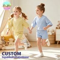 Conjunto de Yoga Personalizado con Logotipo para Niños, Ropa Deportiva para Niñas, Diseño Festoneado, Ropa Deportiva Infantil