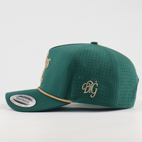Casquette de baseball de performance de golf de qualité supérieure Logo personnalisé Snapback perforé découpé au laser imperméable à l'eau Nylon Polyester Dot Made Oxford